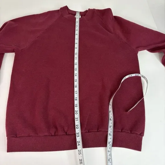 Vintage 1980s Jerzees By Russell Crewneck Sweatshirt Large Red/maroon, Blank USA - Picture 6 of 7